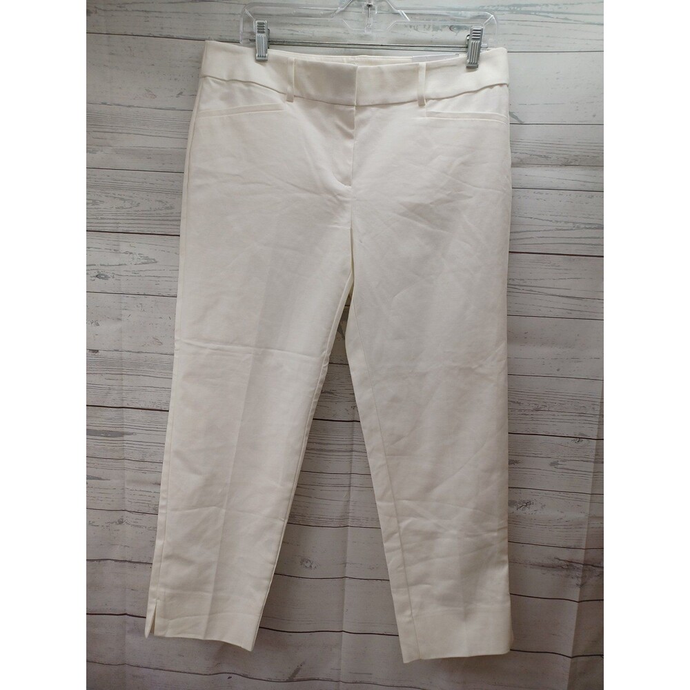 LOFT The Riviera cropped Pant Ivory Cream Sz 8 NWT